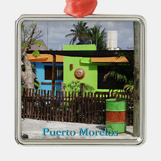 Puerto Morelos Casa Ornament Aus Metall (Vorne)