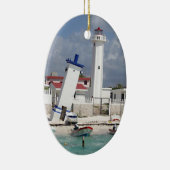 Puerto Morelos Leuchtturm Keramik Ornament (Rechts)