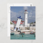 Puerto Morelos Leuchtturm Postkarte (Vorne/Hinten)
