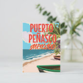 Puerto Peñasco Beach Mexiko Reiseplakat Postkarte (Stehend Vorderseite)