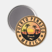 Puerto Peñasco Mexico Beach Retro Sunset 80er Magnet (Vorderseite/Rückseite)