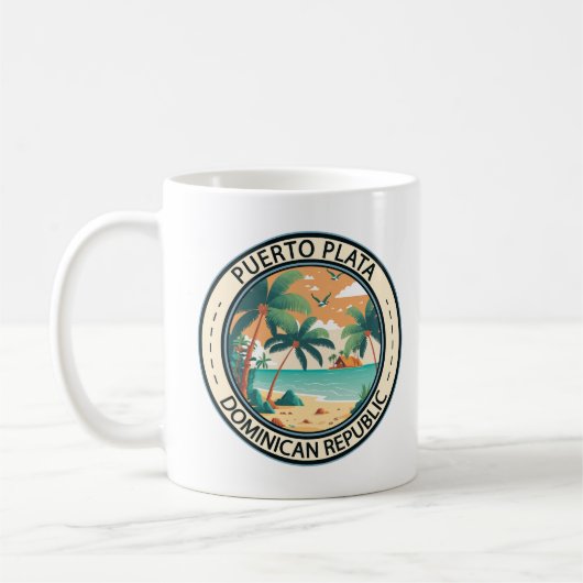 Puerto Plata Dominikanische Republik Hut Abzeichen Kaffeetasse (Links)