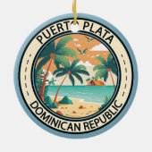 Puerto Plata Dominikanische Republik Hut Abzeichen Keramik Ornament (Hinten)