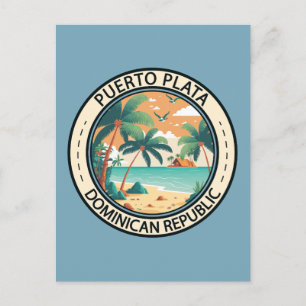 Puerto Plata Dominikanische Republik Hut Abzeichen Postkarte
