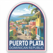 Puerto Plata Dominikanische Republik Kunst, Dichtu Aufkleber (Vorderseite)