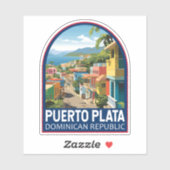 Puerto Plata Dominikanische Republik Kunst, Dichtu Aufkleber (Blatt)