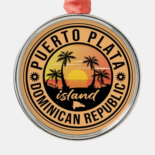 Puerto Plata Dominikanische Republik Ornament Aus Metall (Vorne)