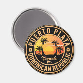 Puerto Plata Dominikanische Republik Retro Sunset  Magnet (Vorderseite/Rückseite)