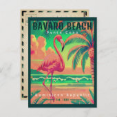 Puerto Plata DR. Retro Flamingos Souvenir 1950er Postkarte (Vorne/Hinten)