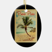 Puerto Plata Palm Tree Wandern Keramik Ornament (Hinten)
