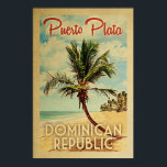Puerto Plata Palm Tree Wandern Poster<br><div class="desc">Ein einzigartig Retro Mitte des Jahrhunderts moderne Puerto Plata Dominikanische Republik Kunstdruck in Vintage Reise Poster Stil. Es verfügt über eine geschwungene Palme am Sandstrand mit Ozean unter einem blauen bewölkten Himmel.</div>