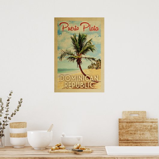 Puerto Plata Palm Tree Wandern Poster (Küche)