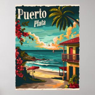 Puerto Plata: tropischer Strand Poster