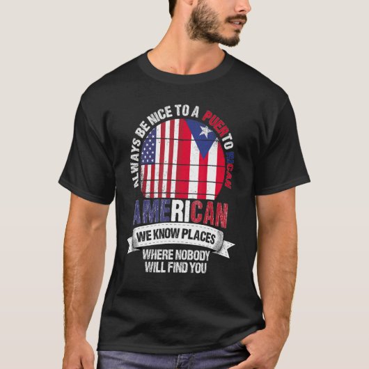 Puerto Rican American Wir kennen Orte Kuba Puerto T-Shirt (Vorderseite)