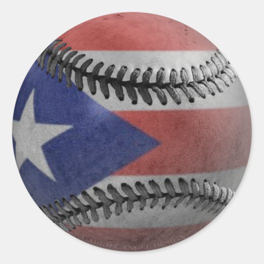 Puerto Rican Baseball Runder Aufkleber (Vorderseite)