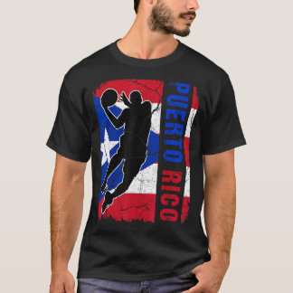 Puerto Rican Basketball Spieler Puerto Rico Flagge T-Shirt