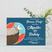 Puerto Rican Boricua Hispanic Latin Fiesta Coconut Einladung (Stehend Vorderseite)