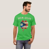Puerto Rican Boricua Irish Kleeblatt Flag St Day T-Shirt (Vorne ganz)