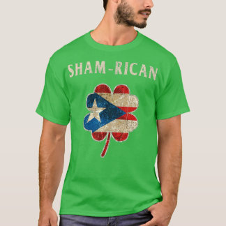 Puerto Rican Boricua Irish Kleeblatt Flag St Day T-Shirt
