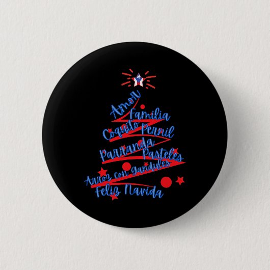 Puerto Rican Christmas Feliz Navidad Button (Vorderseite)