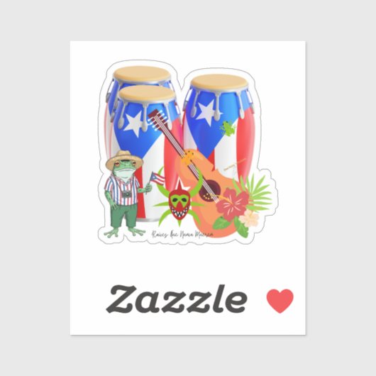 Puerto Rican Cultural - Custom-Cut Vinyl Sticker  (Blatt)