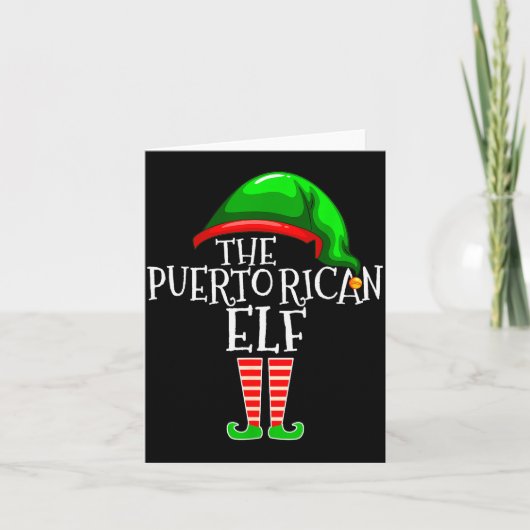 Puerto Rican Elf Family Matching Group Christmas G Karte (Vorderseite)
