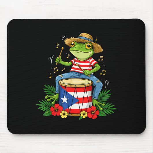 Puerto Rican Flag Coqui Frog Puerto Rico Hispanic  Mousepad (Vorne)
