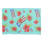 Puerto Rican Flag & Flor de Maga Kissenbezug (Vorderseite-Links)