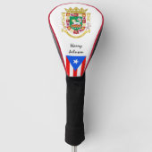 Puerto Rican Flag & Monogrammed Golf Clubs Covers Golf Headcover (Vorderseite)