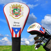 Puerto Rican Flag & Monogrammed Golf Clubs Covers Golf Headcover