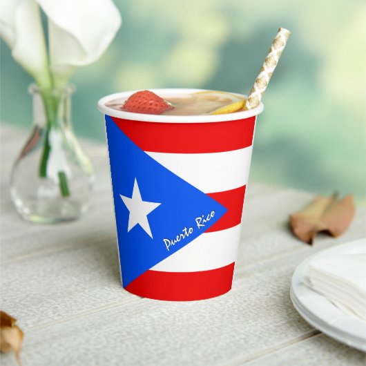Puerto Rican Flag paper cups, Puerto Rico party Pappbecher (In Situ)