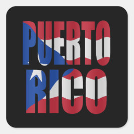Puerto Rican flag Quadratischer Aufkleber