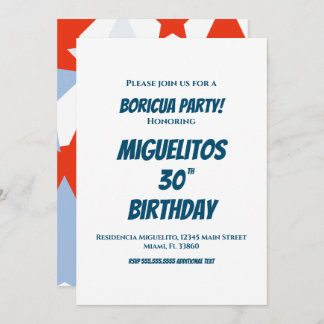 Puerto Rican Hispanic Latin Birthday Party Stars Einladung