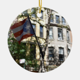 Puerto Rican Prix New York City Brownstones Foto Keramik Ornament