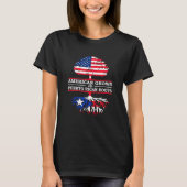 Puerto Rican Roots American Ground Flag T-Shirt (Vorderseite)