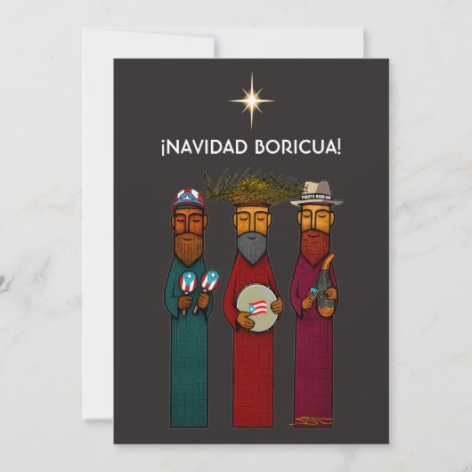 Puerto Rican Three Kings with Musical Parranda Einladung (Vorderseite)