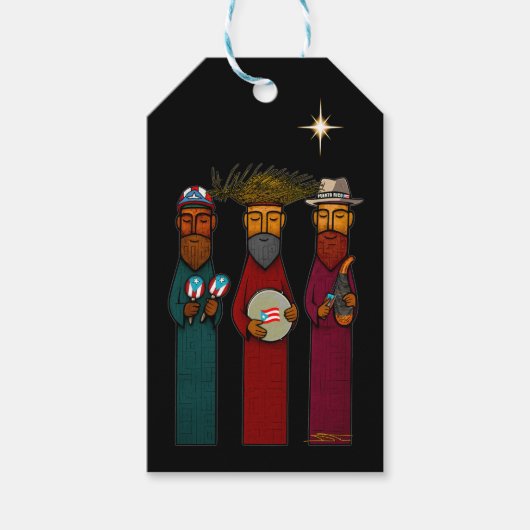 Puerto Rican Three Wise Men – Parranda Geschenkanhänger (Vorderseite)