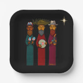 Puerto Rican Three Wise Men – Parranda Pappteller (Vorderseite)