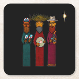 Puerto Rican Three Wise Men – Parranda Rechteckiger Pappuntersetzer