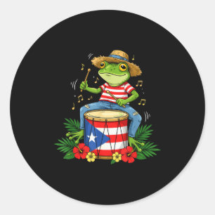 Puerto-ricanische Flagge Coqui-Frosch Puerto Rico Runder Aufkleber