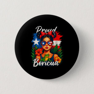 Puerto-ricanische Mädchen Boricua Puerto Rico Erbe Button