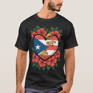Puerto-ricanisches Coqui-Herz-Tropendesign T-Shirt