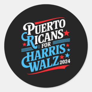 Puerto Ricans für die Präsidentschaftswahl in Harr Runder Aufkleber