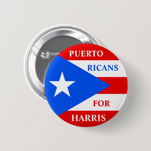 Puerto Ricans für Harris Button (Vorne & Hinten)