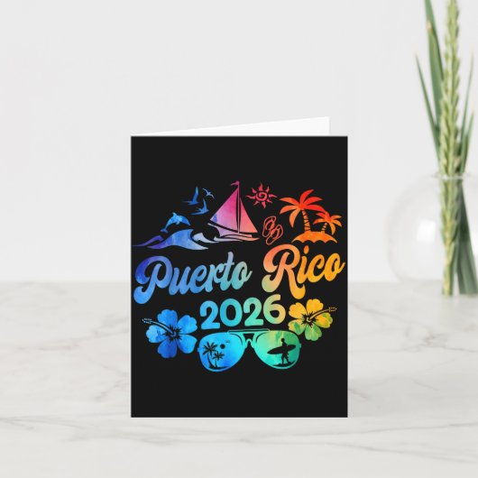 Puerto Rico 2026 Vacation Beach Tie Dye Trip Summe Karte (Vorderseite)