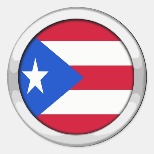 Puerto Rico Abzeichen Runder Aufkleber (Vorderseite)