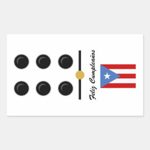Puerto Rico Alles Gute zum Geburtstag Domino Rechteckiger Aufkleber