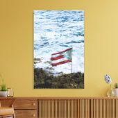 Puerto Rico, Alte San Juan, Flagge von Puerto-Reis Leinwanddruck (Insitu (Wohnzimmer))