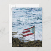 Puerto Rico, Alte San Juan, Flagge von Puerto-Reis Postkarte (Vorne/Hinten)