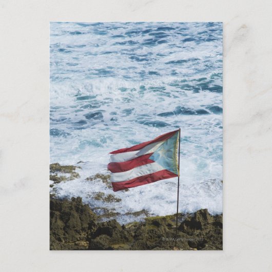 Puerto Rico, Alte San Juan, Flagge von Puerto-Reis Postkarte (Vorderseite)